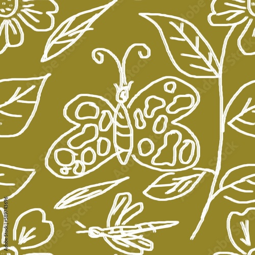 Contemporary Geometric Line Art Pattern with Hand-Drawn Elements