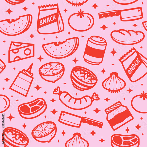 Pattern Seamless Food illustrations