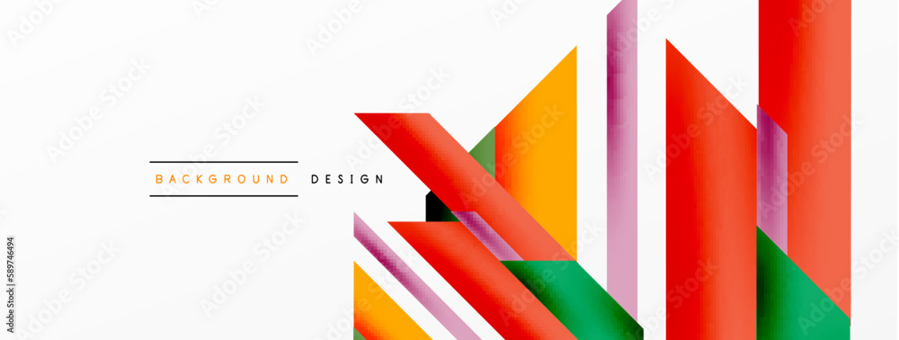 Minimal geometric abstract background. Dynamic 3d lines composition. Trendy techno business template for wallpaper, banner, background or landing Minimal geometric abstract background. Dynamic 3d lines composition. Trendy techno business template for wallpaper, banner, background or landing