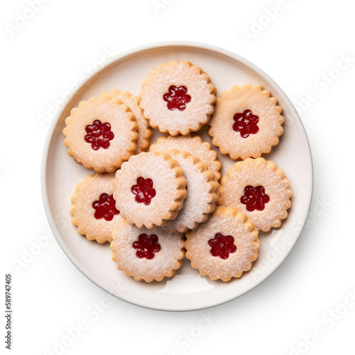 cookies with jam,white,dish