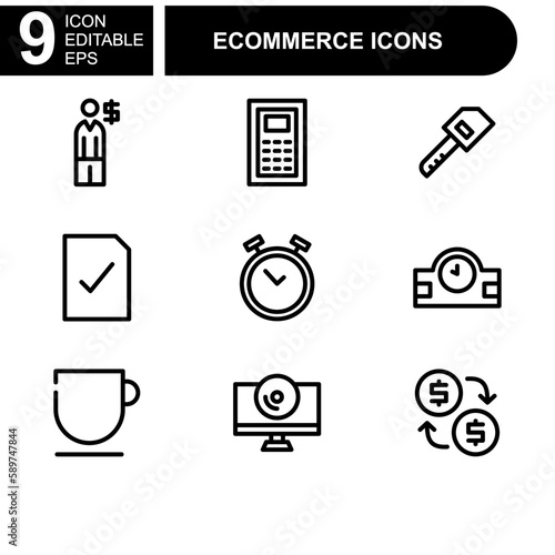 online shopping and ecommerce icon or logo isolated sign symbol vector illustration - Collection of high quality black style vector icons 
