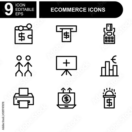online shopping and ecommerce icon or logo isolated sign symbol vector illustration - Collection of high quality black style vector icons 
