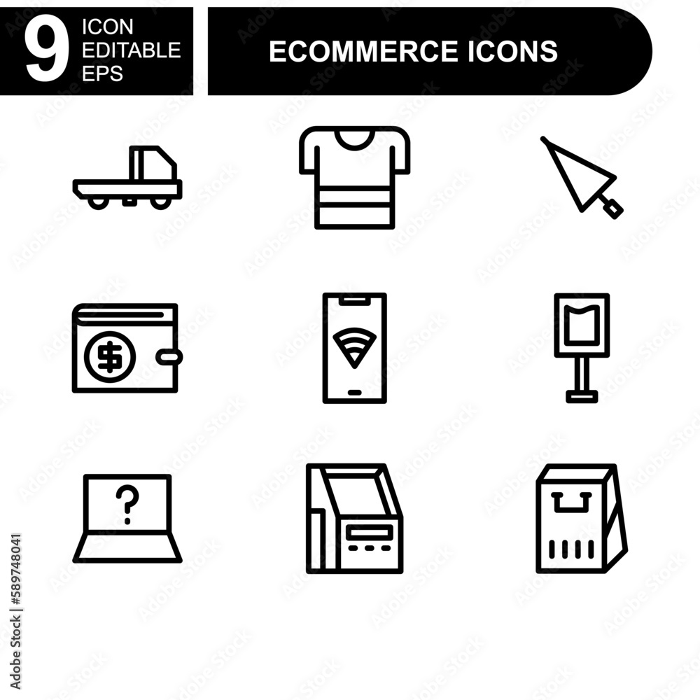 online shopping and ecommerce icon or logo isolated sign symbol vector illustration - Collection of high quality black style vector icons 
