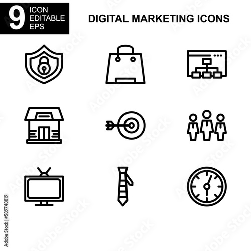 digital marketing icon or logo isolated sign symbol vector illustration - Collection of high quality black style vector icons 