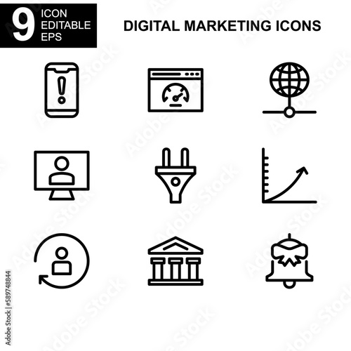 digital marketing icon or logo isolated sign symbol vector illustration - Collection of high quality black style vector icons 

