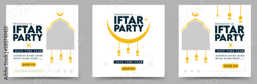 Ramadan Kareem Iftar party invitation social media post or stories