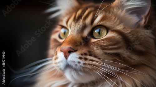 Maine Coon with a close-up shot