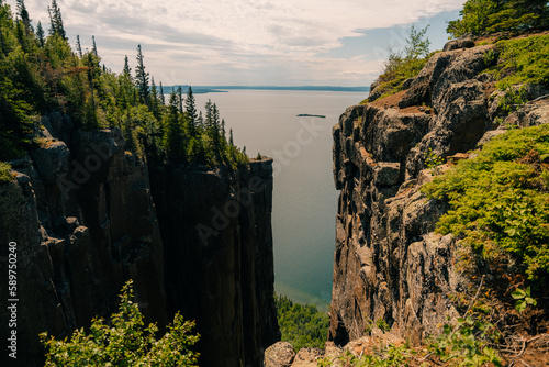 Elevator rock formations at the top of the sleeping giant in Sleeping Giant Provincial Park, Northern Ontario photo