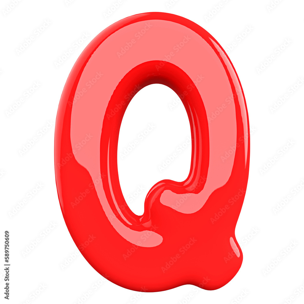 3D Font Red Letter Q 3D Font Red Letter Q