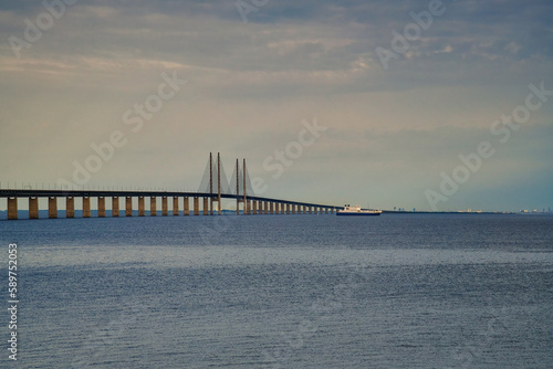 One of the important bridges connecting Denmark with Sweden, The Oresund Bridge, Malmo, Sweden