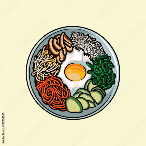bibimbap food vector