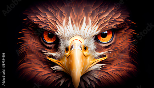 eagle view close-up. Generative AI