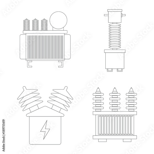 high voltage electrical transformer icon