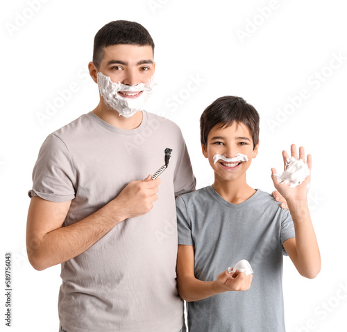 Father teaching his little ...