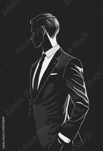 A young business man in a suit