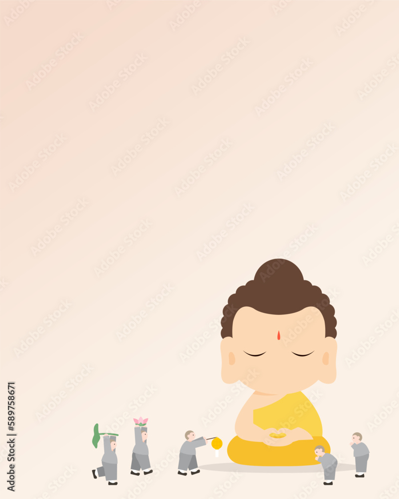 Buddhist Illustration on Buddha's Birthday