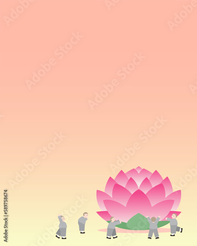 Buddhist Illustration on Buddha's Birthday