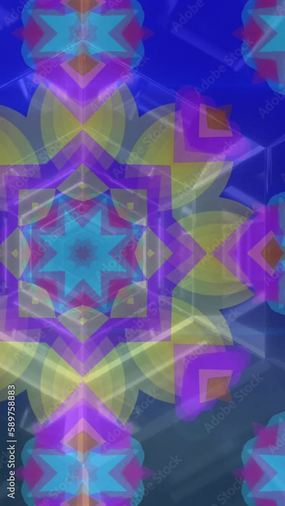 Animation of moving shapes over digital tunnel Animation of moving shapes over digital tunnel