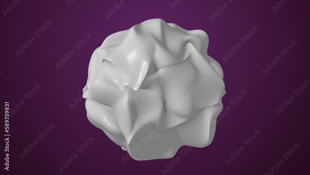 White gray color multismooth segment glowing multidimensional energy sphere. Computer generated abstract background. White gray color shining gray cosmos round wave isolated on purple background White gray color multismooth segment glowing multidimensional energy sphere. Computer generated abstract background. White gray color shining gray cosmos round wave isolated on purple background