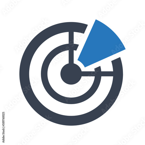 Radar scan vector icon