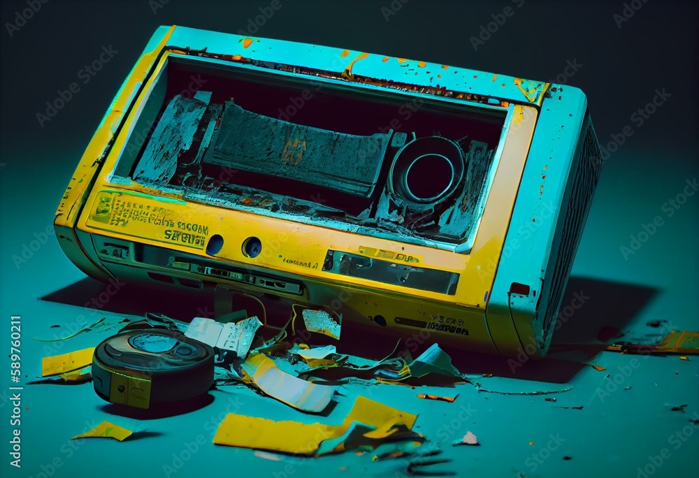 Intentional distortion, noise and scanlines the blank screen of an old