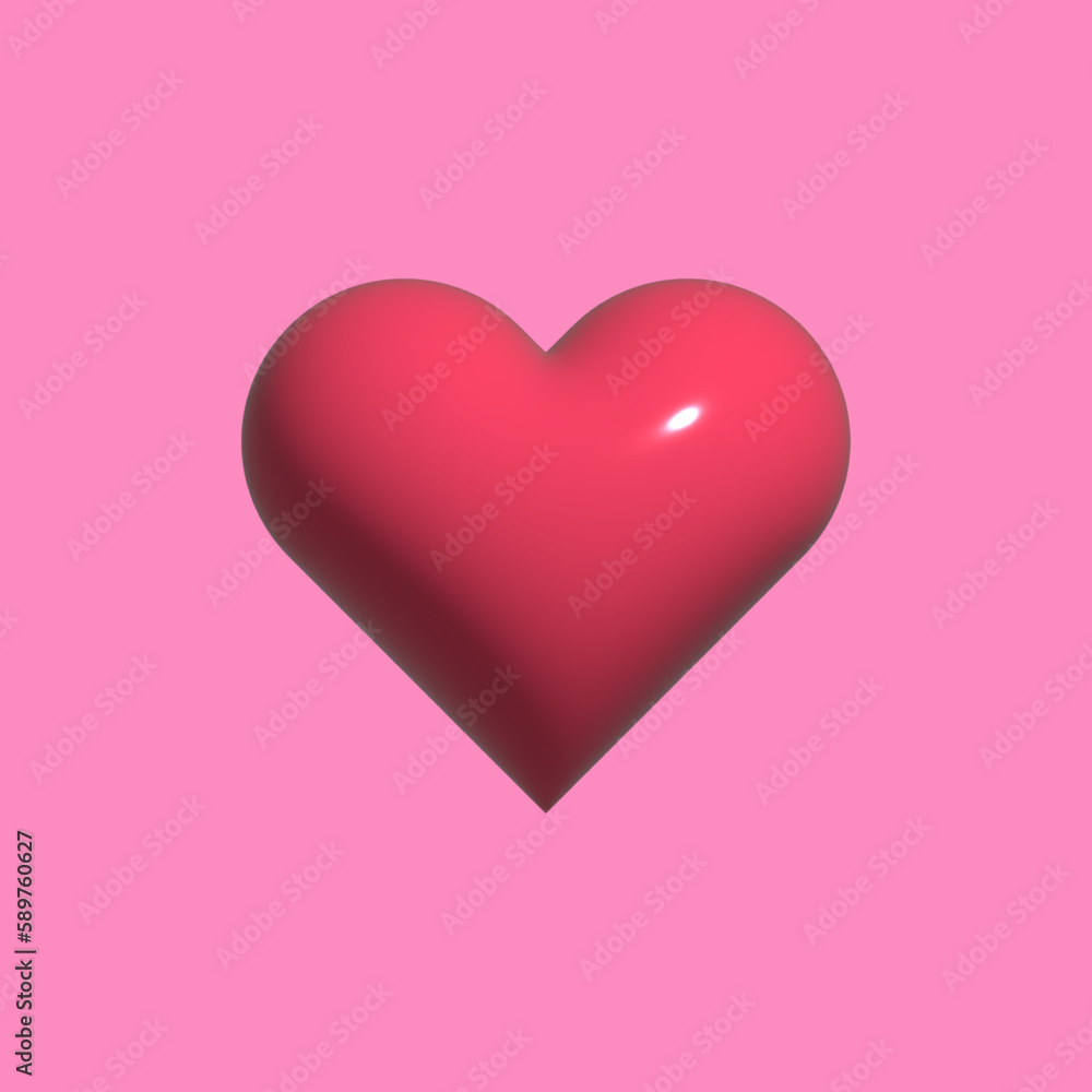 pink heart 3d