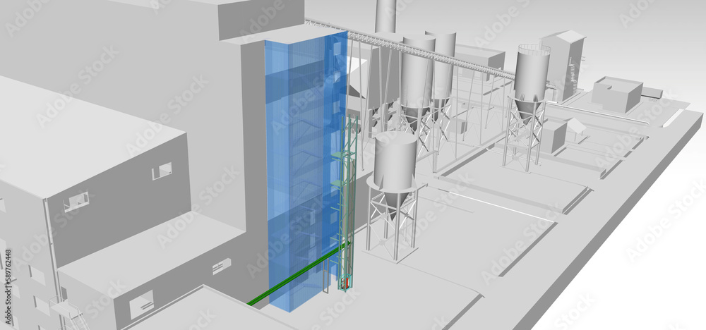 Goods lift elevator 3D illustration Goods lift elevator 3D illustration