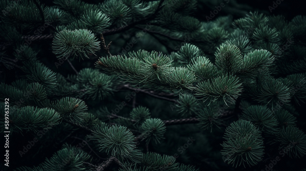 Background of pine tree branches