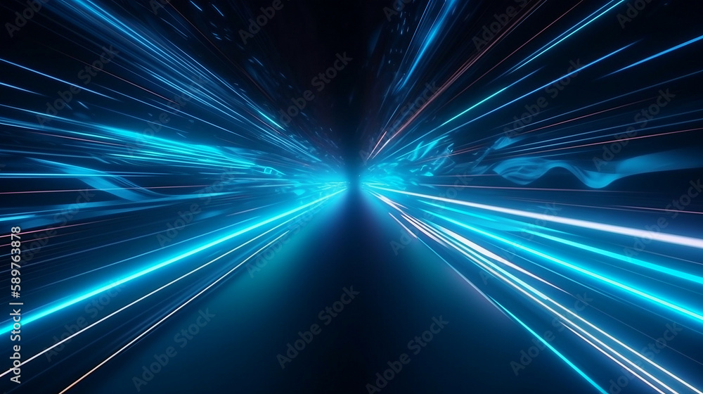 Gradient blue neon speed lights background Gradient blue neon speed lights background