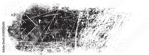 Glitch distorted grunge layer  . Noise destroyed texture . Trendy defect error shapes . Overlay grunge texture . Distressed effect .Vector shapes with a halftone dots screen print texture.