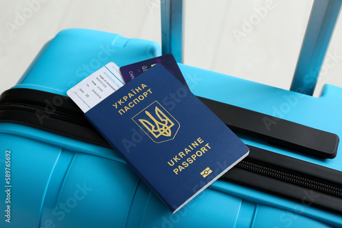 Suitcase with Ukrainian pas...