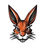 Fierce rabbit mascot vector