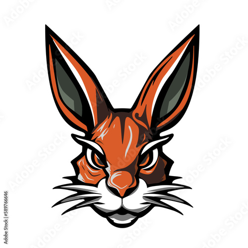 Fierce rabbit mascot vector