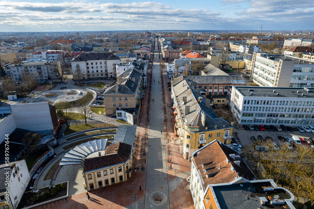 Obraz premium Aerial beautiful spring day view of Šiauliai (Siauliai), Lithuania