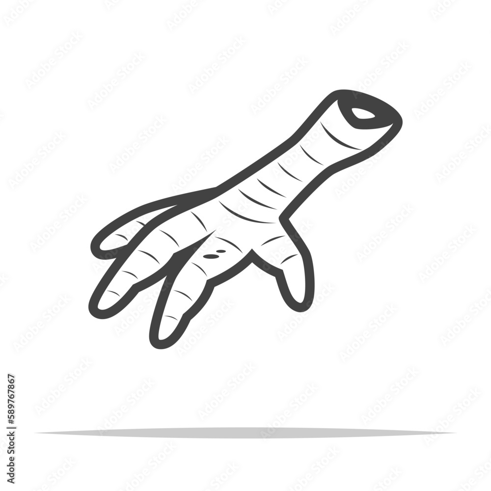 Raw chicken feet outline icon vector isolated Raw chicken feet outline icon vector isolated