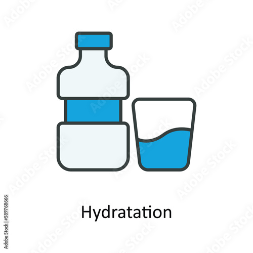 Hydration Vector Fill outline Icons. Simple stock illustration stock