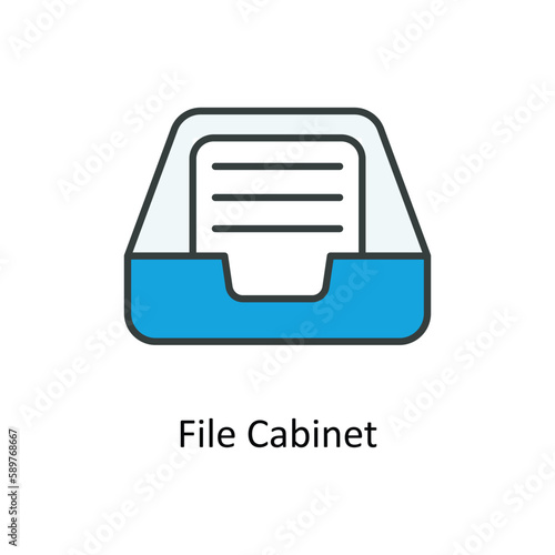 File Cabinet Vector Fill outline Icons. Simple stock illustration stock