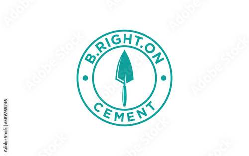 Emblem Masonry brick wall construction logo template