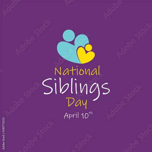National Siblings Day April 10th, 
Kids,  Brothers, Sisters, Family Love Vector Design Templates