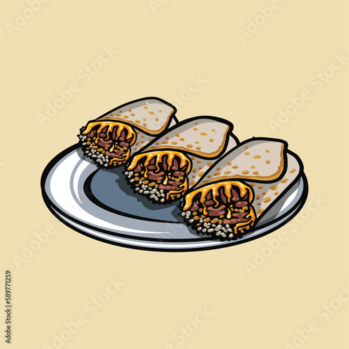 burrito food vector