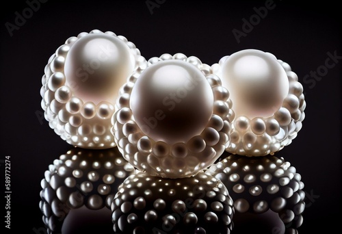 Pearls isolated on a white background. Generative AI