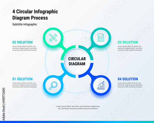 4 Circular Infographic Diagram Process
