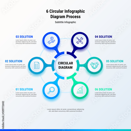 6 Circular Infographic Diagram Process