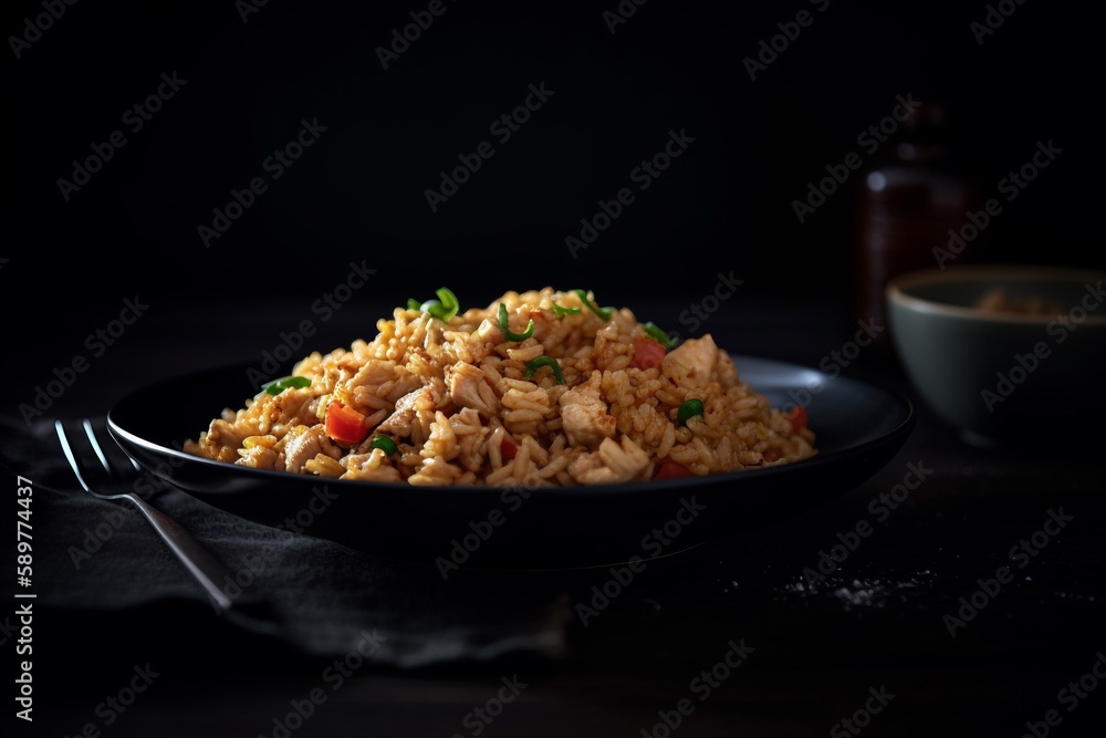 fried rice with vegetables on plate