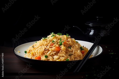 fried rice with vegetables on plate