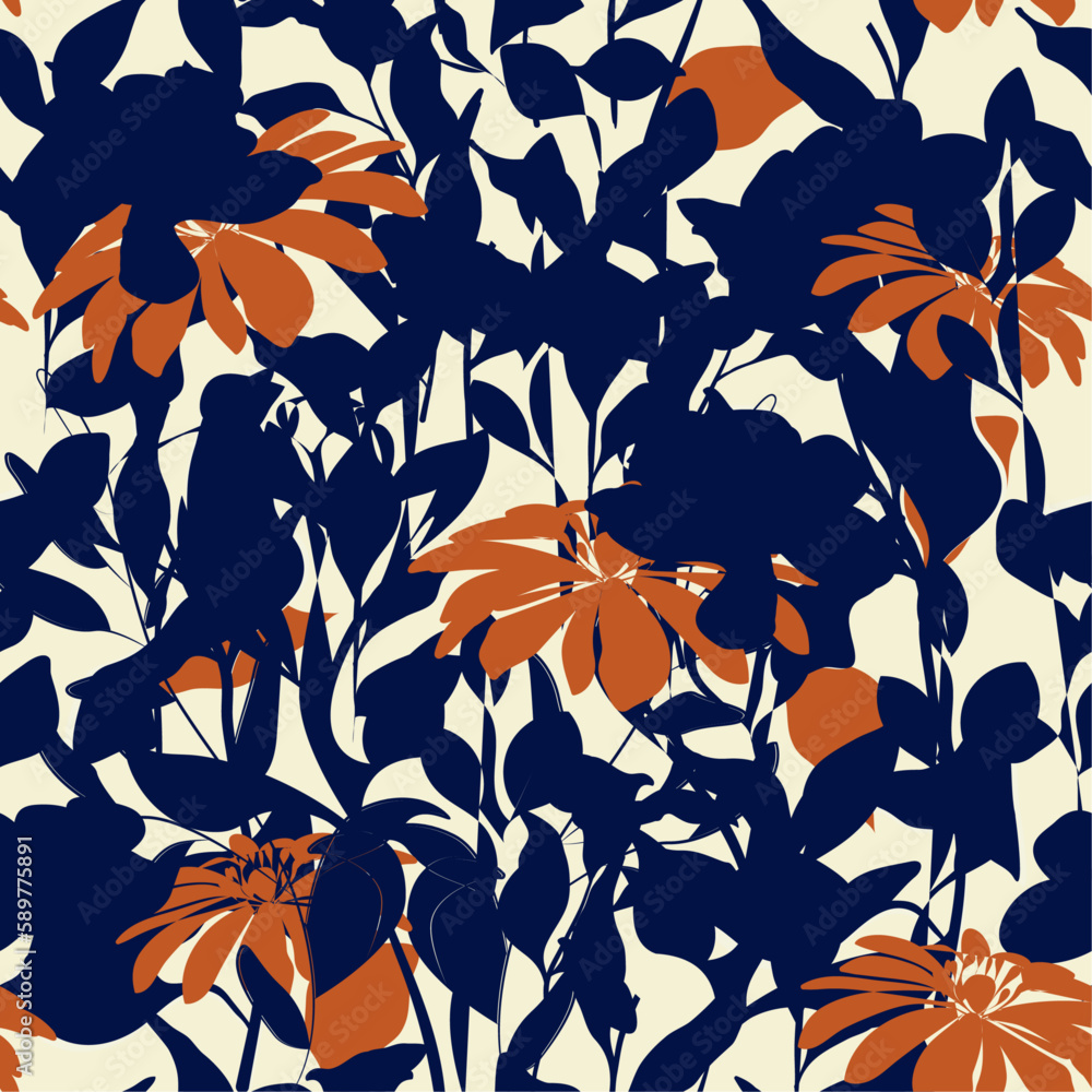 Floral Seamless Pattern. Flower Background for Modern Design. Floral Wallpaper Trendy Style. Botanical Design for Prints, Surface, Home Decoration, Fabric. Vector Illustration. Floral Seamless Pattern. Flower Background for Modern Design. Floral Wallpaper Trendy Style. Botanical Design for Prints, Surface, Home Decoration, Fabric. Vector Illustration.