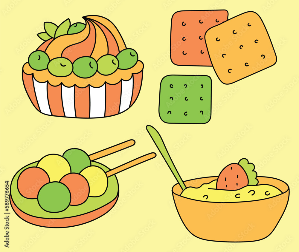 Our collection of cute and whimsical blackandwhite food illustrations