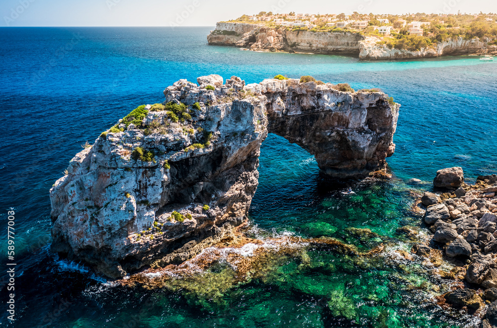 Rocky bridge Es Pontàs in Mallorca, Spain.