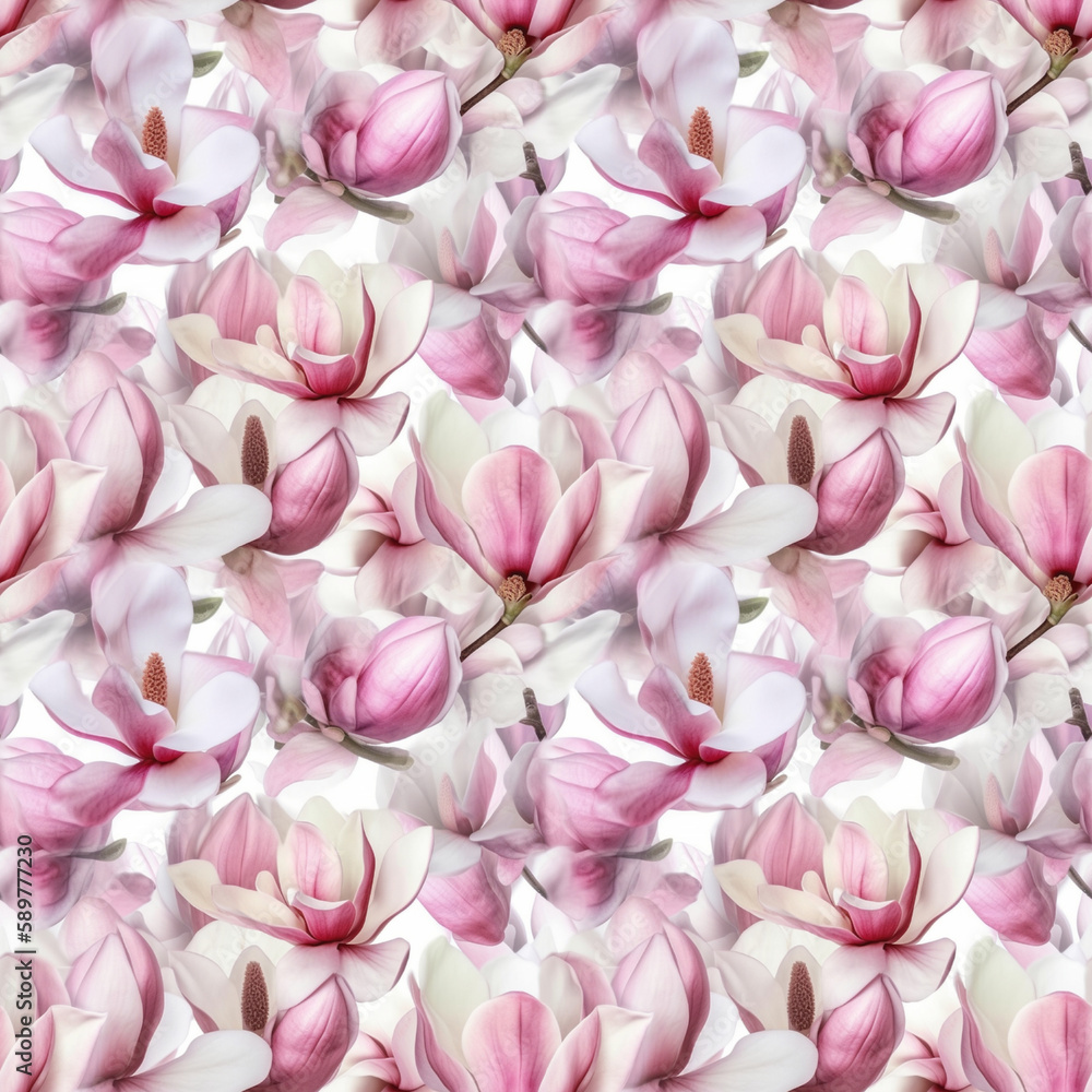 seamless pattern. concept of abstract magnolia flowers. Abstraction allows a person to see with his mind what he physically cannot see with his eyes.