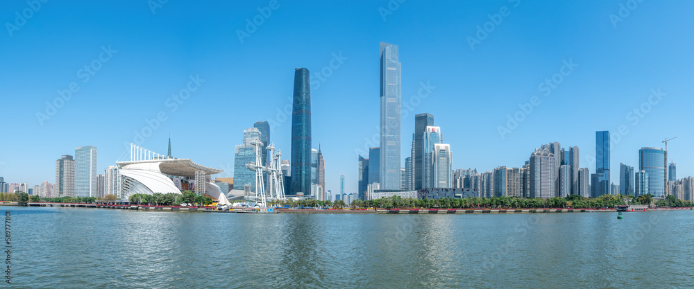 Naklejka premium Guangzhou modern urban architectural landscape